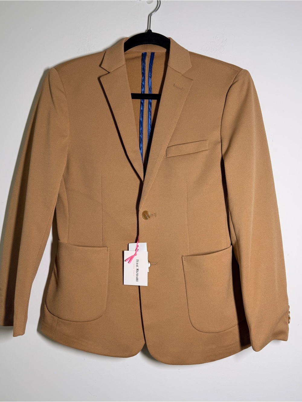 Isaac Mizrahi Boys 14 Camel Textured Blazer Sport Coat One Button NWT School